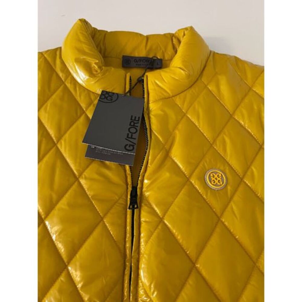 G/FORE Quilted Shiny Yellow Golf Vest - Picture 6 of 9